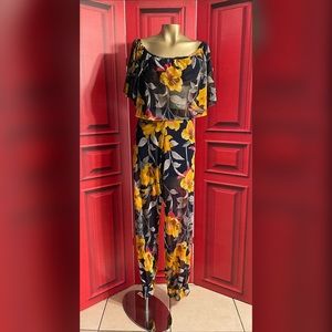 Tropical two-piece jumpsuit